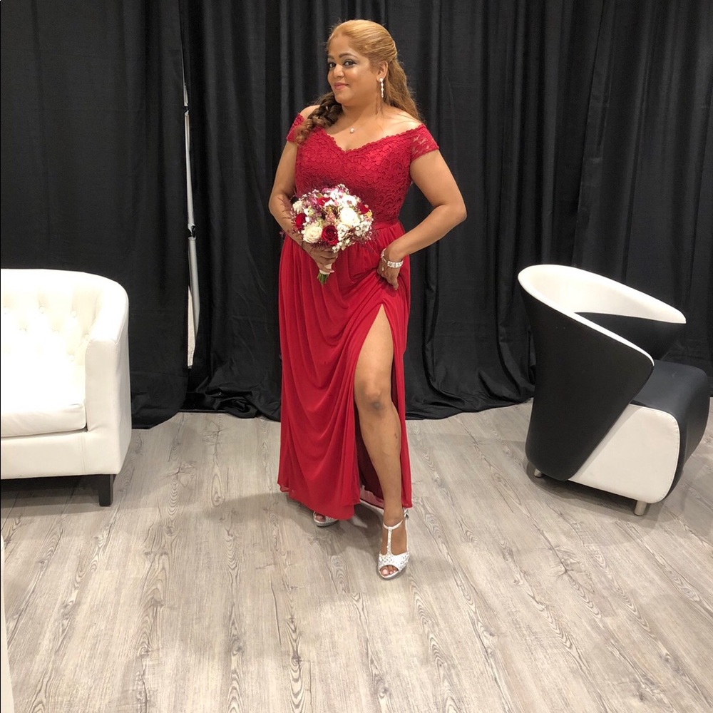 David Bridal Apple Red Brides Maid Dress
